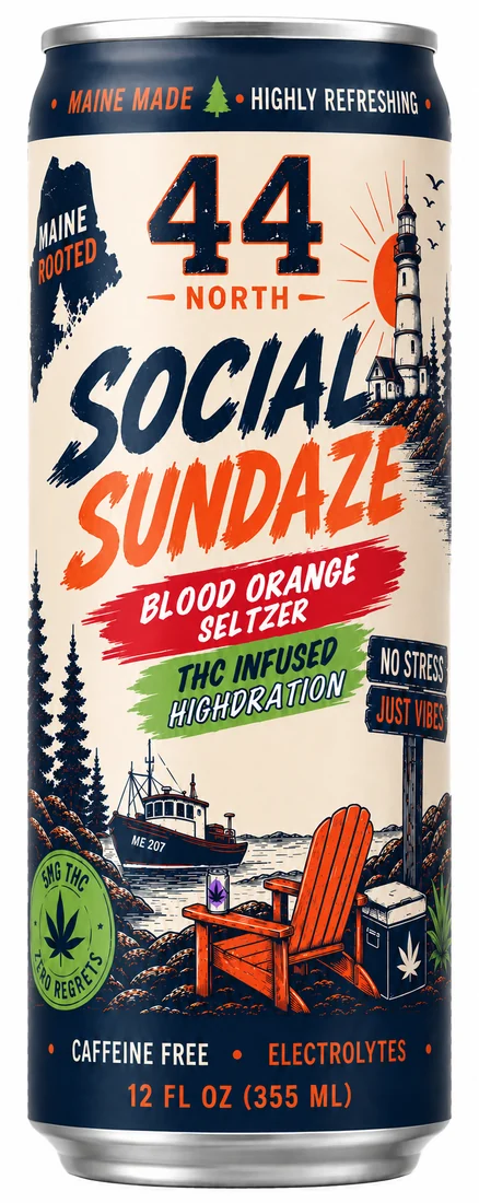 Blood Orange Seltzer Social Sundaze slim can