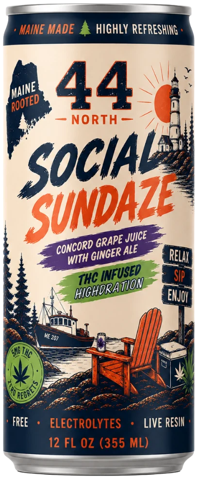 Concord Grape Juice with Ginger Ale Social Sundaze slim can