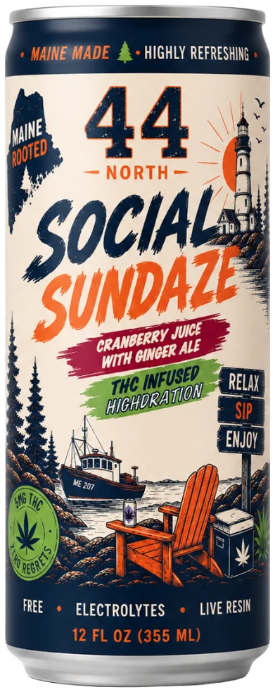 Cranberry Juice with Ginger Ale Social Sundaze slim can
